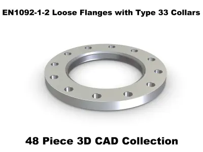 EN1092-1-2 Loose Flanges with Type 33 Collars 3D model