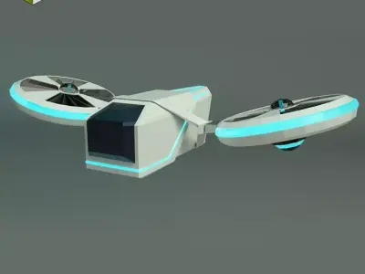Low Poly Drone 01 Low-poly 3D model