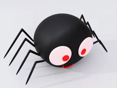 Spider cartoon  low poly 3d model 3D model