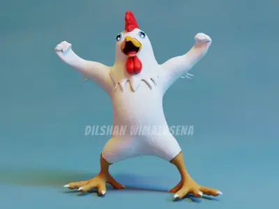 3D Chicken Character Low-poly 3D model