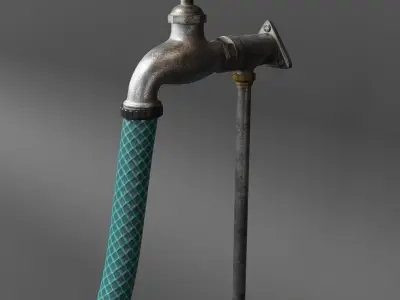 HOSE WITH FAUCET 3D model