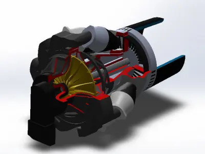 RADIAL JET ENGINE 3D model