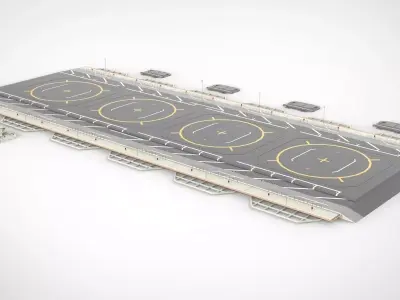 sci-fi landing platform 1 3D model