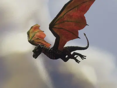 Wyvern esc Dragon Low-poly 3D model