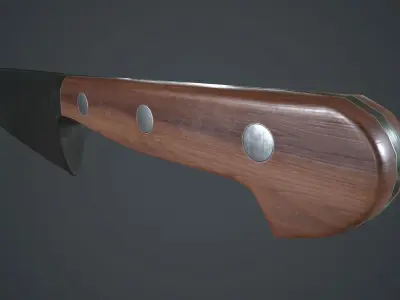 Kitchen Chef Knife PBR Game Ready Low-poly 3D model