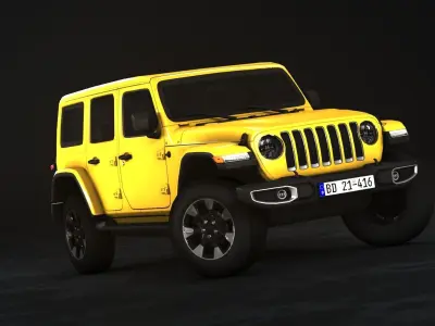 Jeep Wrangler Sahara 2020 Low-poly 3D model