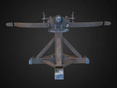 Ballista medieval crossbow Low-poly 3D model