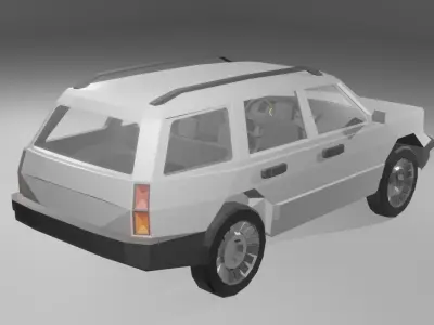 Low Poly Old SUV Free low-poly 3D model