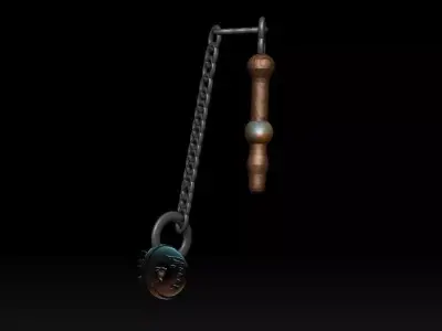 stylized fantasy flail 3D model