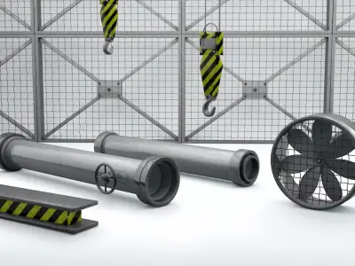 Industrial Pack 01 - 6 Models included Free low-poly 3D model