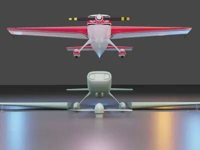 Plane - 3D print model two airplanes 3D print model