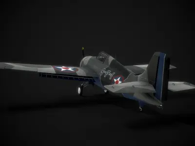 WW2 Grumman F4F Wildcat 3D model