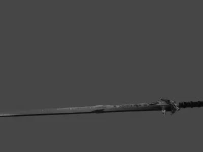 Game-Ready Fantasy RPG Sword 3D model
