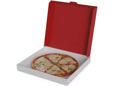 Pasties dumplings and pizzas Margherita Pizza 3D model