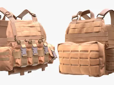 Plate Carrier 18 - All MH Bodies and UE5 Skeletons - Rigged Low-poly 3D model
