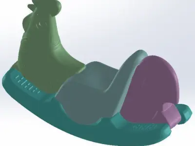 Rocking chicken assembly 3D model