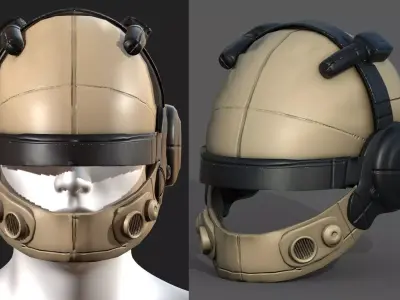 Helmet scifi military futuristic 3d model  Low-poly 3D model