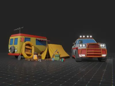 Survival Pack lowPoly Low-poly 3D model