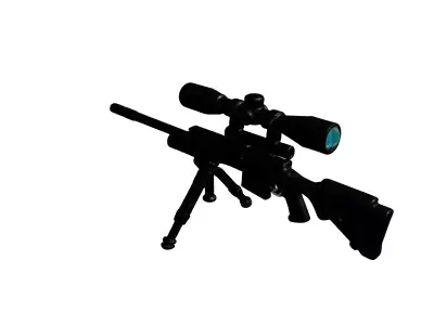 Matte Black Sniper Rifle 3D Model 3D model