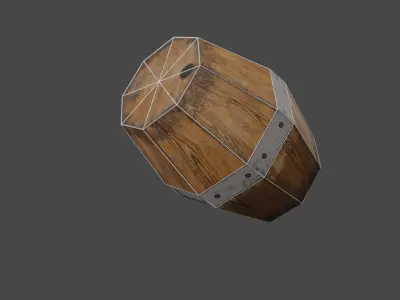 Low Poly barrel wooden Free low-poly 3D model