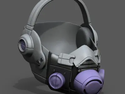 Gas mask helmet 3d safety plastic  Low-poly 3D model