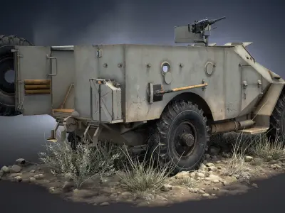 BTR-40 Game Ready Low-poly 3D model