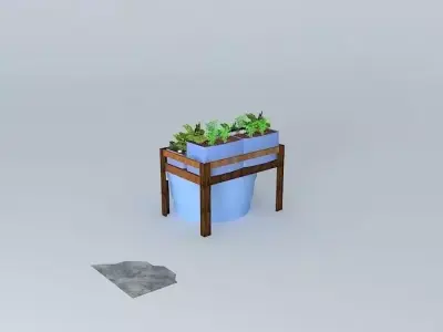 Aquaponics system Aquapônico 11- Beira Mar-1 tank 500 l-2 Pla... 3D model