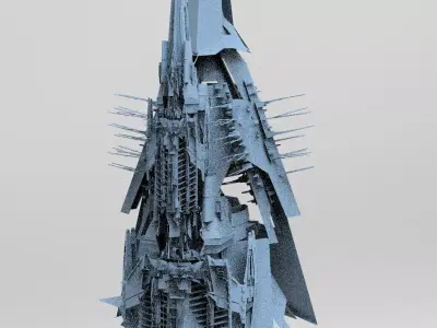 Space colony Military base Towers 2 3D model