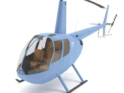 Helicopter Robinson R44 3D model