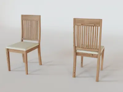 3D classic wooden chairs and stools Free 3D model