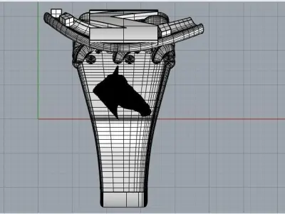 Horse shoe initial ring 3D model