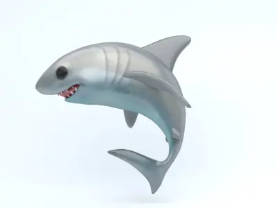 SHARK icon Low-poly 3D model