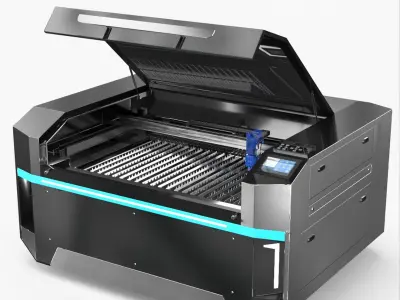 Steel Frame Laser Cutting System Rigged for Maya 3D model