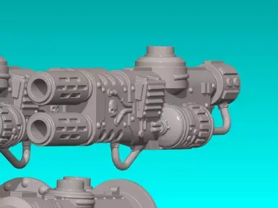 WARGAMING MINIATURE EQUIPPED ARMS FOR ASSAULT PLATFORM 3D print model