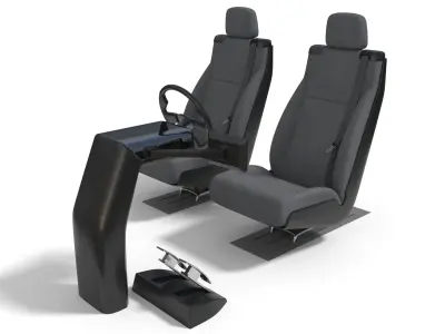 Vehicle Control Panel and Seat 3D model