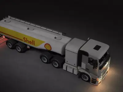 Aircraft Refueler Truck - Fuel Truck Low-poly 3D model