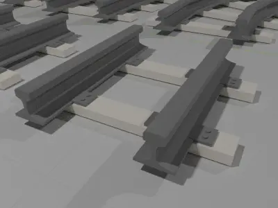 Complete Rail Set Free low-poly 3D model