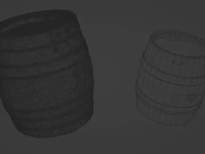 Old barrel free Free low-poly 3D model