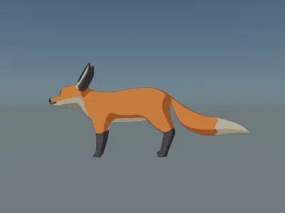 LOWPOLY FOX RIGGED MODEL Low-poly 3D model