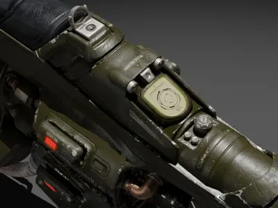 Sci-fi gun Low-poly 3D model