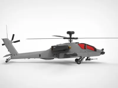 AH-64 Apache grey matte 3D model