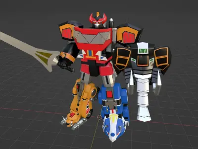 Megazord Battle Mode - Power Ranger Low-poly 3D model
