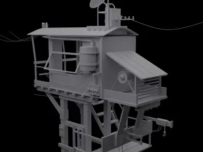 Apocaliptic house Blocking Low-poly 3D model