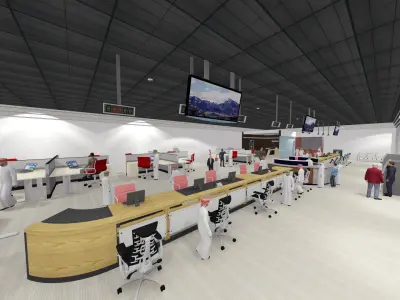 Modern Shopping Mall Interior and Reception Design Project A115 3D model