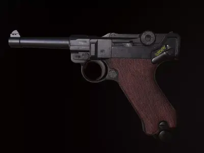 Luger P08 Low-poly 3D model