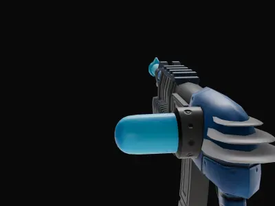 Stylized Sci-Fi Battle Weapons Freeze Gun  Low-poly 3D model