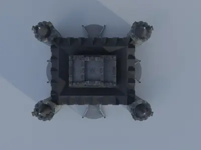 Medieval Central Castle Low-poly 3D model