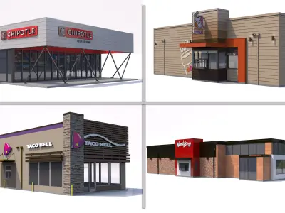 Fast Food Restaurant Collection 3D model
