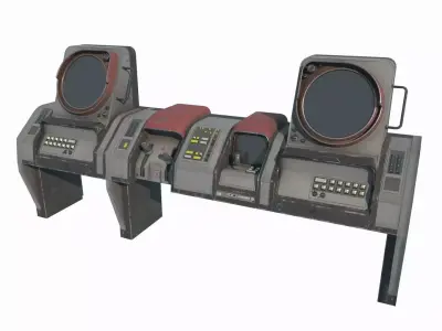 Future Sci-Fi Retro Radar Console 3D model