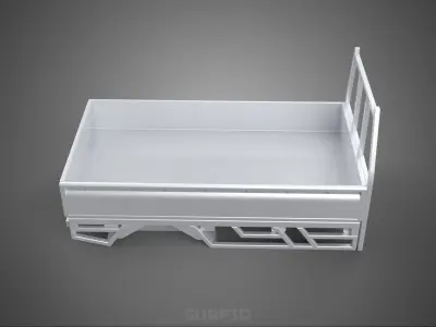BAKKIE UTE PICKUP TRUCK FLAT BED CHASSIS BACK TRAY HEADBOARD VAN 3D model